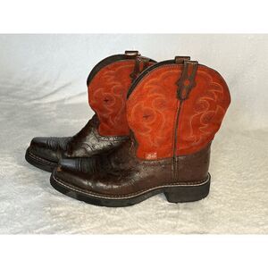 Women's Justin Gypsy Western Square Toe Boots Size 7.5 B Brown/Burnt Orange